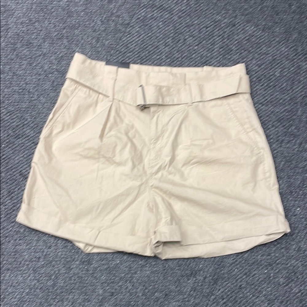 Banana Republic Tan High Waist Shorts Paper Bag Adjustable Belted 4" NWT Size 10